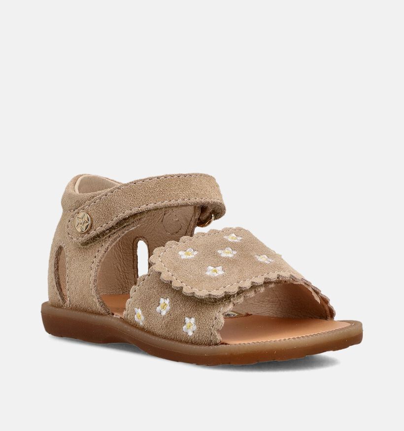 Naturino Maya Embr Suede Beige Babysandalen voor meisjes (371572)