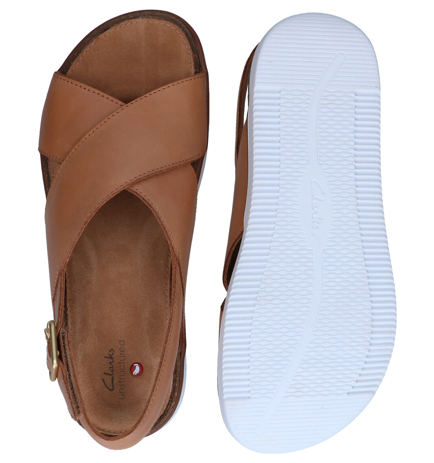 Clarks Elayne Cross Cognac Sandalen Dames Sandalen Online op
