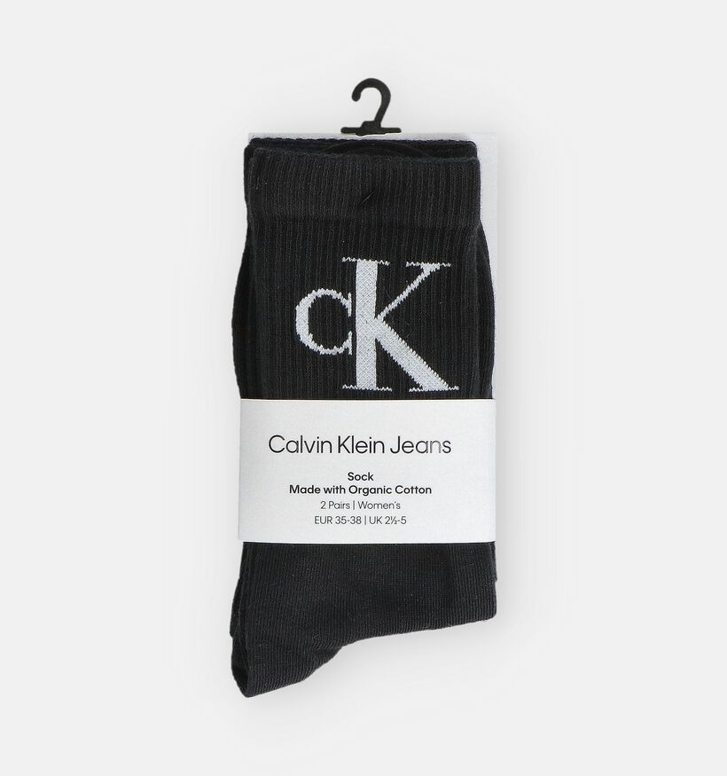 Calvin Klein Socks Monogram Zwarte Kousen (2 Paar) voor dames (362715)
