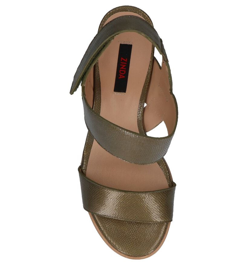 Kaki Sandalen met Hoge Hak Zinda, , pdp