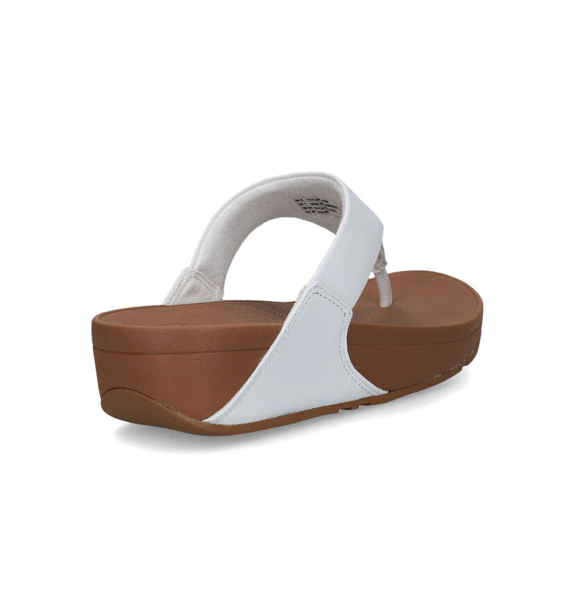 FitFlop Lulu Leather Toepost Tongs en Blanc pour femmes (320463)