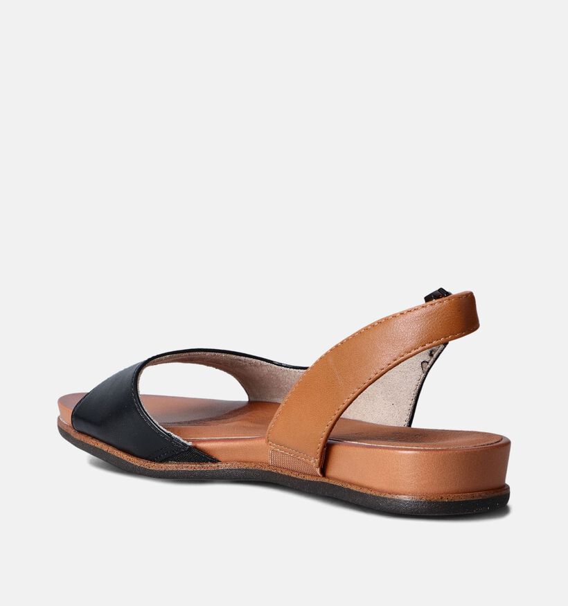 Jana Zwarte Platte Sandalen voor dames (354199)