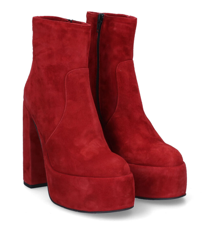 Cristian Daniel Bottines à talons en Rouge pour femmes (317504)