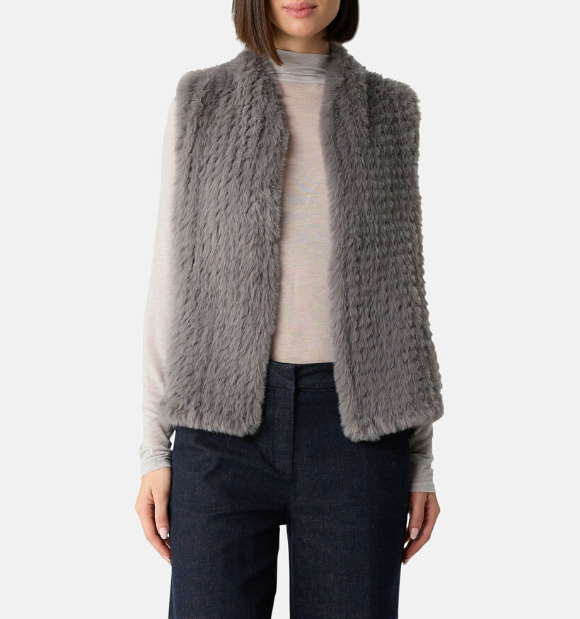 comma Manteau Faux Fur en Gris pour femmes (364466)