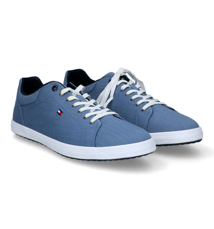 Tommy Hilfiger Essential Chambray Grijze Sneakers voor heren (304045) - geschikt voor steunzolen