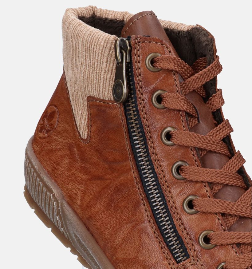Rieker Cognac Hoge Sneakers voor dames (331595) - geschikt voor steunzolen