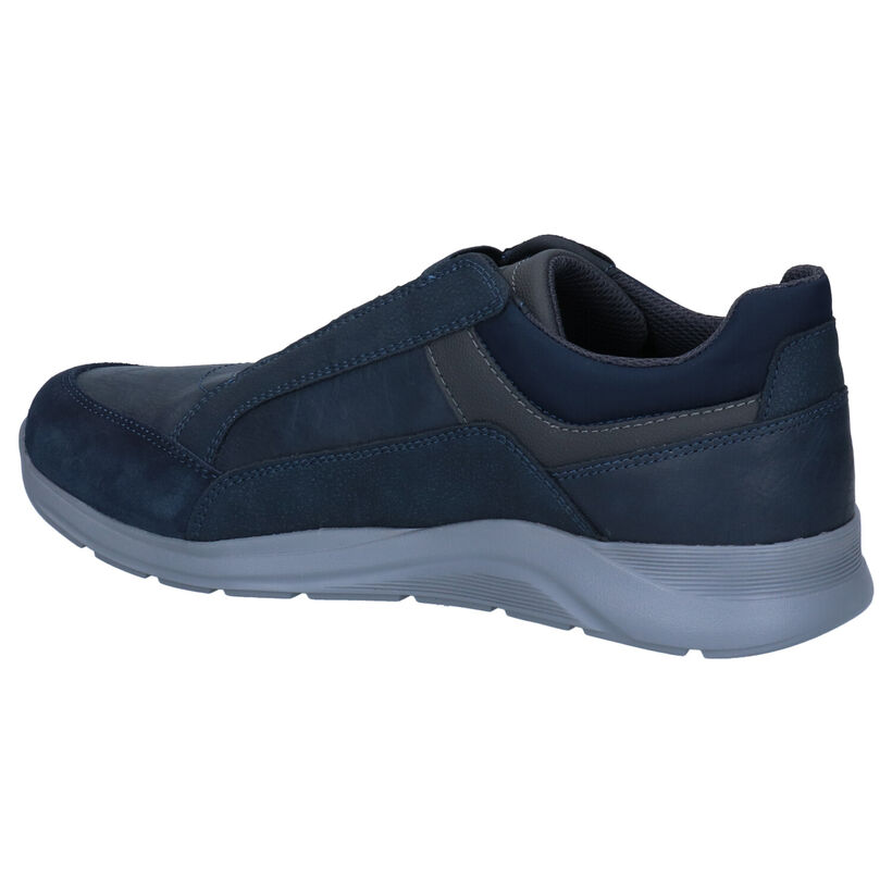 Geox Damiano Chaussures Slip-on en Bleu en cuir (294055)