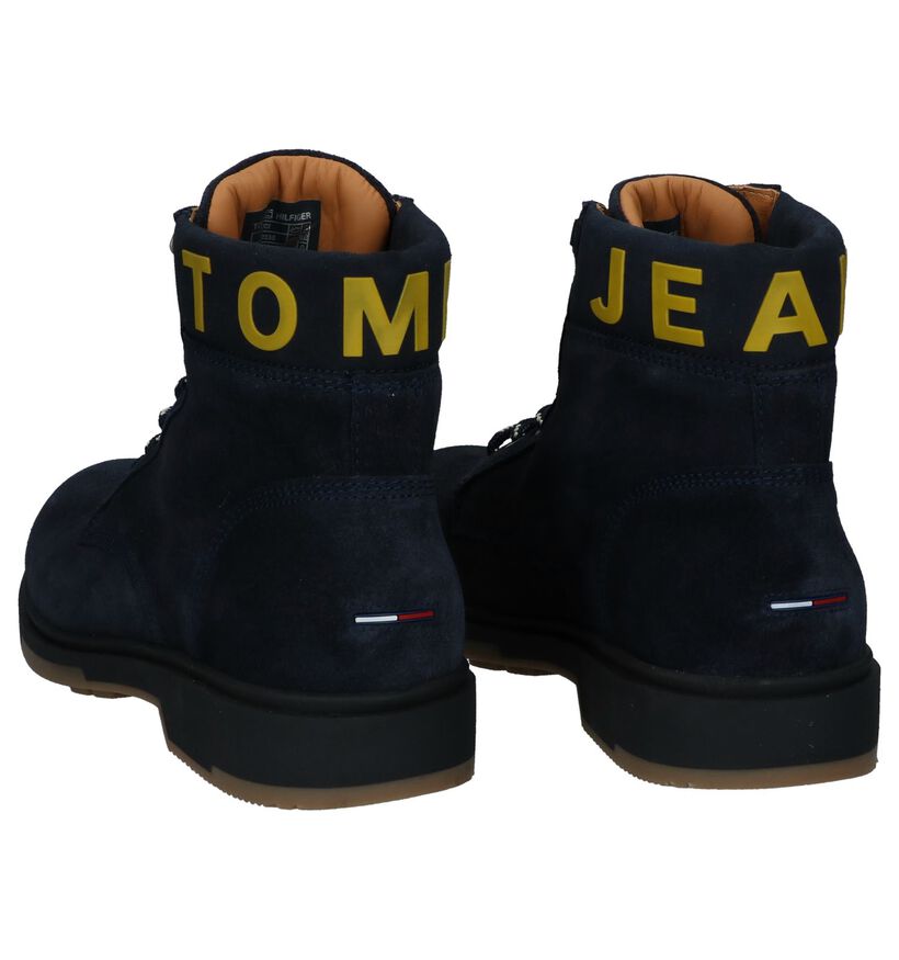 Donkerblauwe Boots Tommy Jeans in daim (237309)