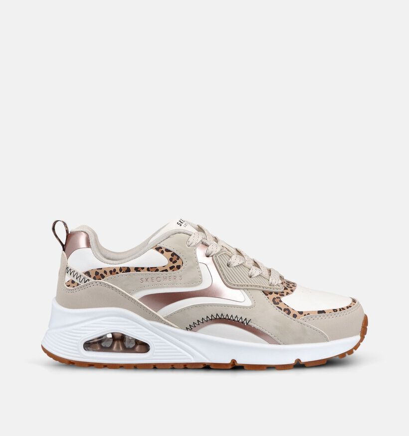Skechers Uno Leopard Surge Baskets basses en Beige pour filles (375706)