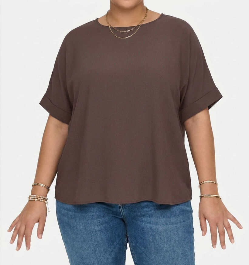 ONLY Carmakoma Vilma Bruine T-shirt voor dames (374863)