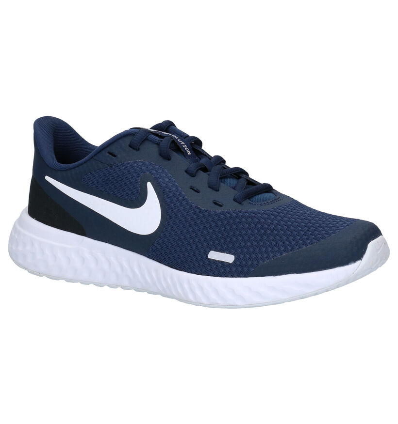 Nike Revolution Blauwe Sneakers in leer (284480)