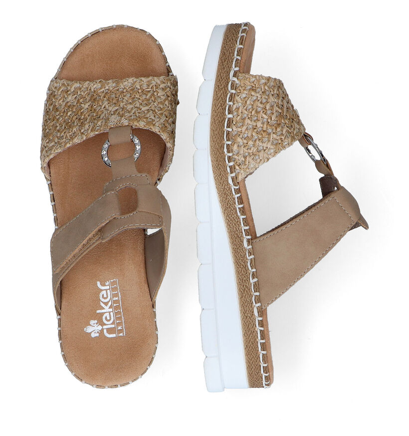 Rieker Beige Slippers in stof (306798)