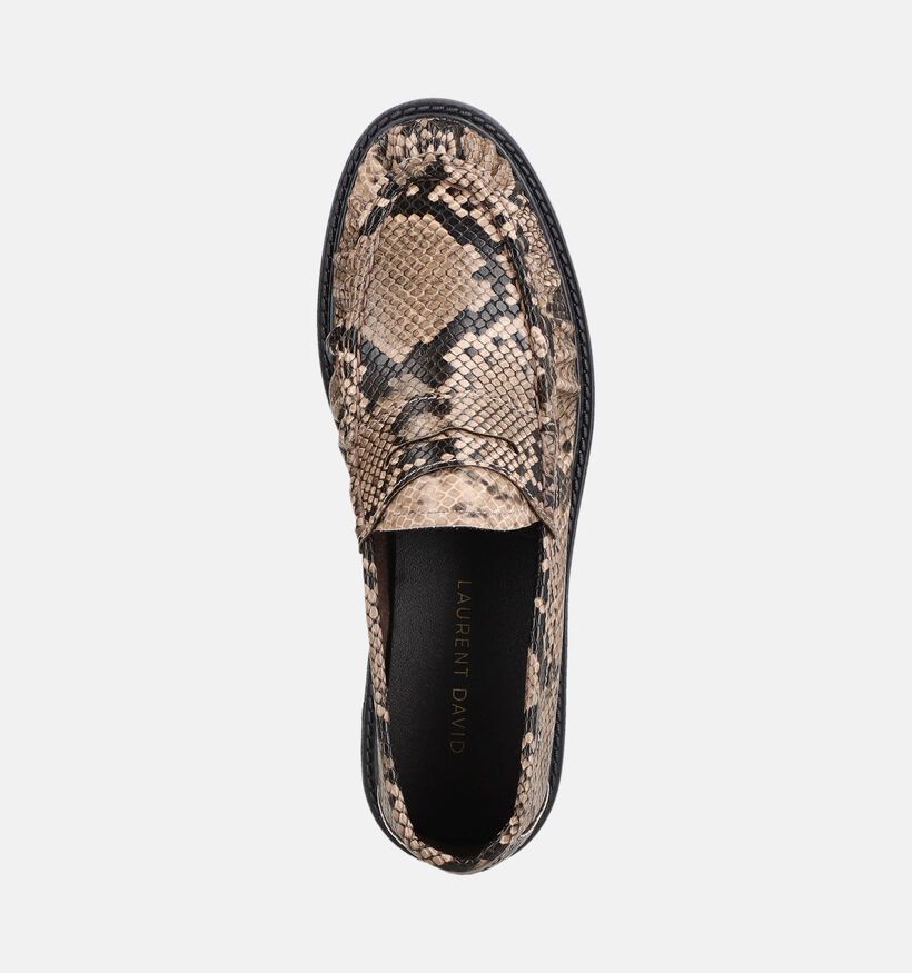 Laurent David Donkerbeige Loafers voor dames (380701)
