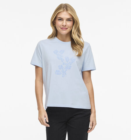 Vila T-shirts Wit/Blauw