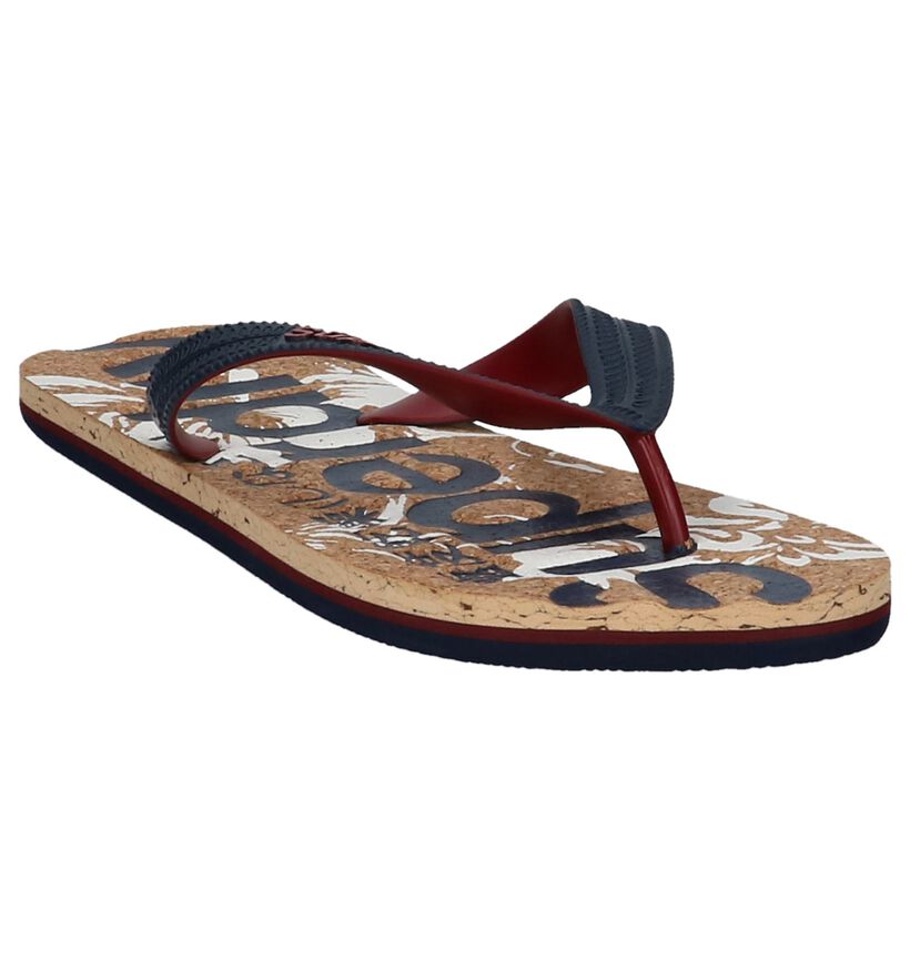 Blauwe Superdry Printed Cork Flip Flop Teenslippers in kunststof (213024)