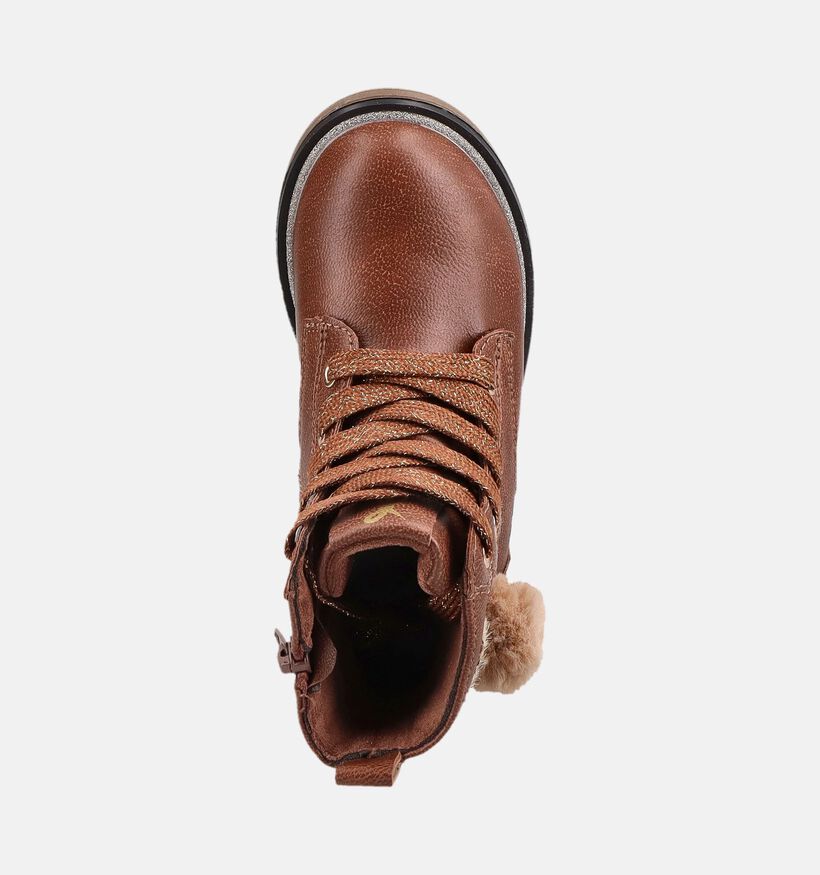 Milo & Mila Cognac Boots met Veters en Rits voor meisjes (378911)