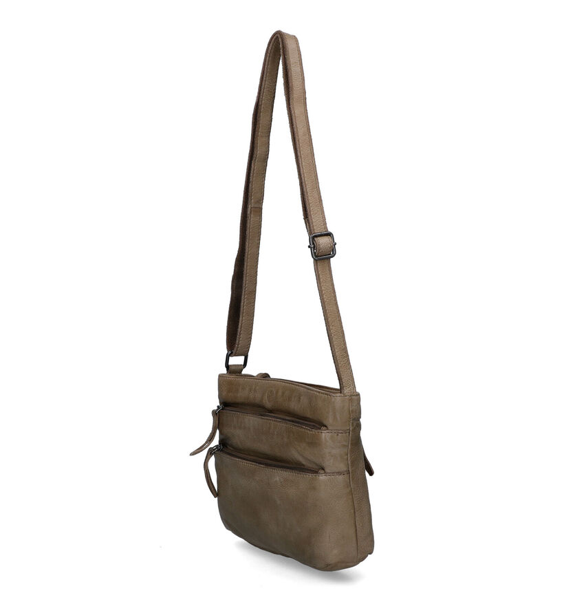 Hide & Stitches Taupe Crossbody Tas voor dames (325859)