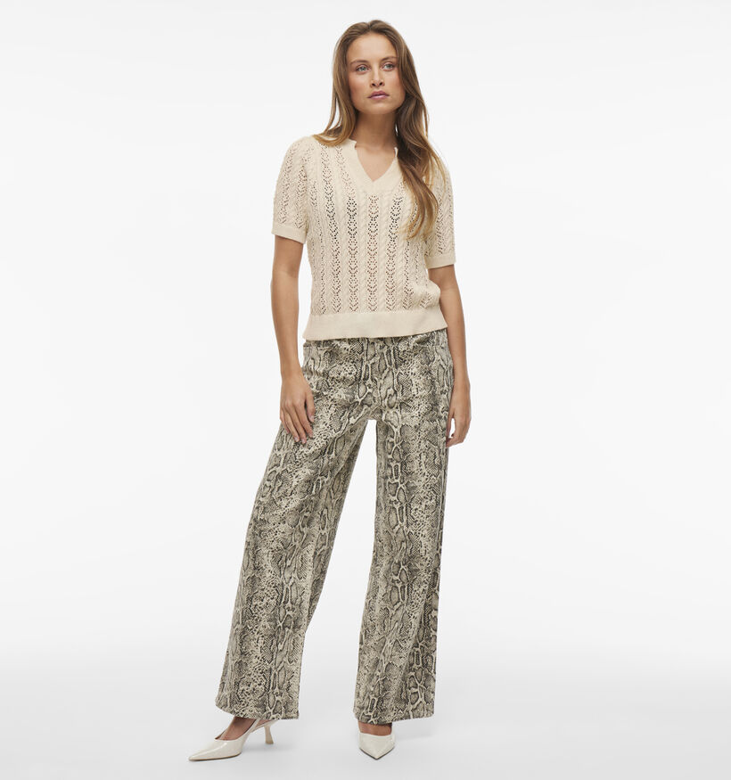 Vila Toto Beige Cable trui voor dames (351791)
