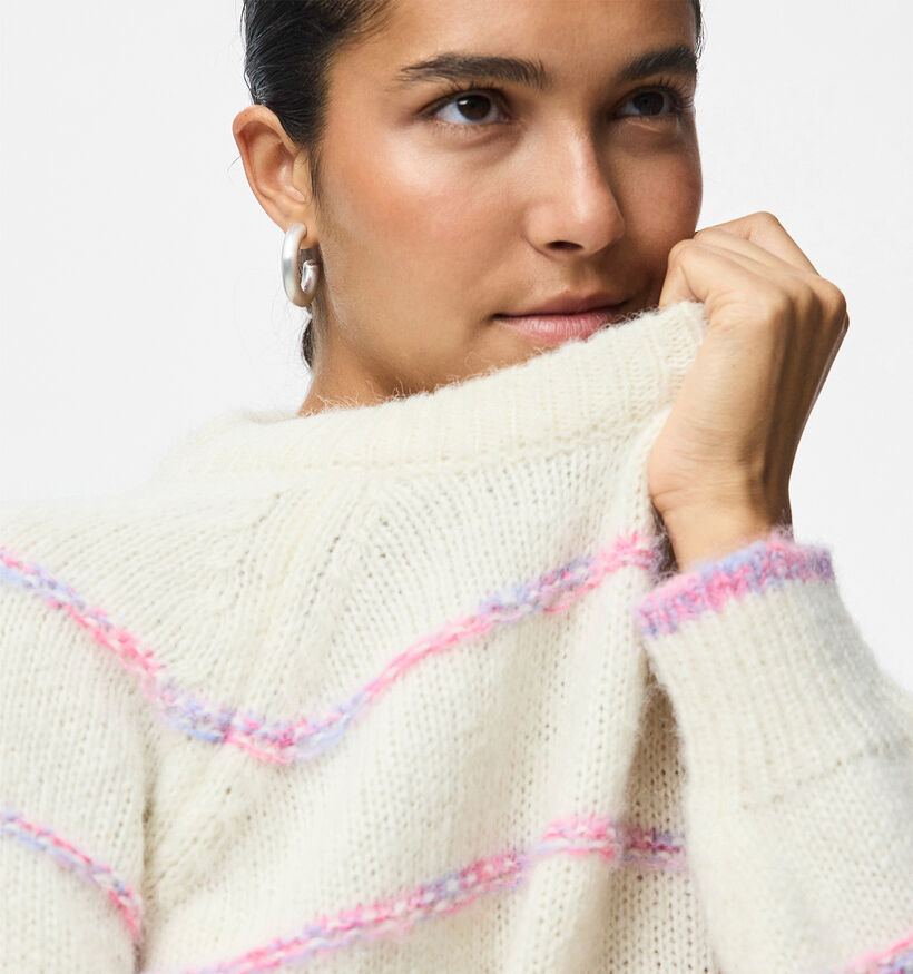 Pieces Nelia Pull en Beige/Rose pour femmes (378352)