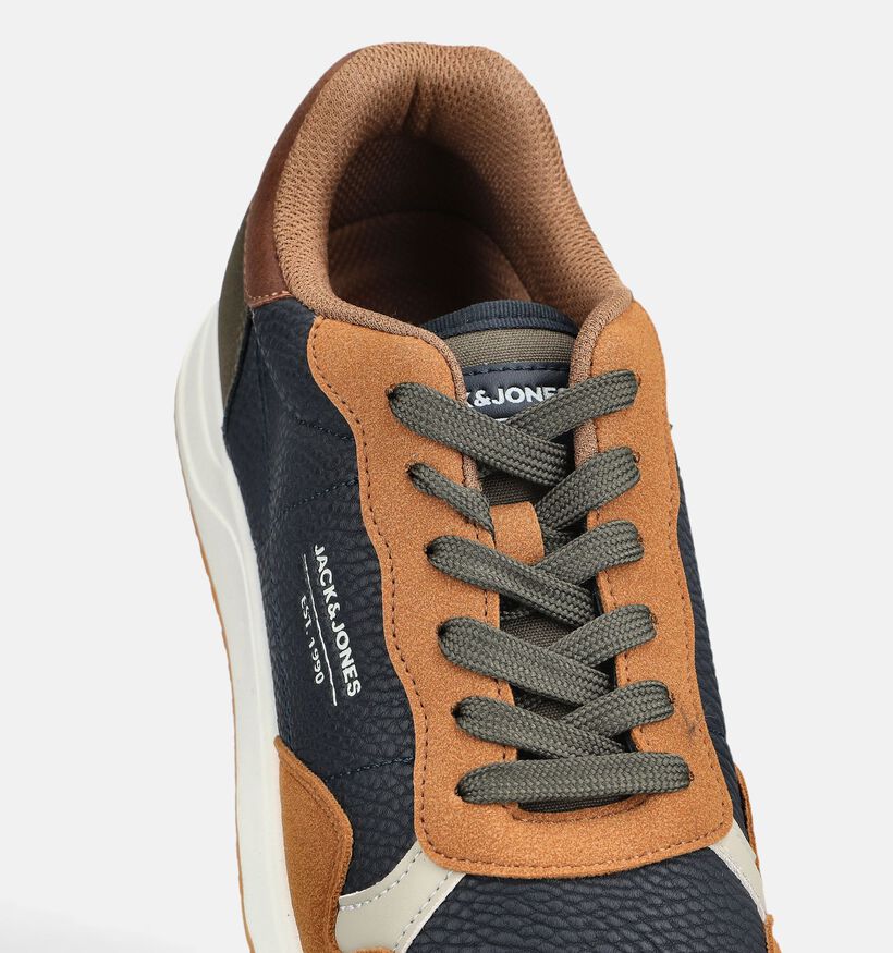 Jack & Jones Beech Pu Chaussures plates en Bleu/Multi pour hommes (375737) - pour semelles orthop&eacute;diques