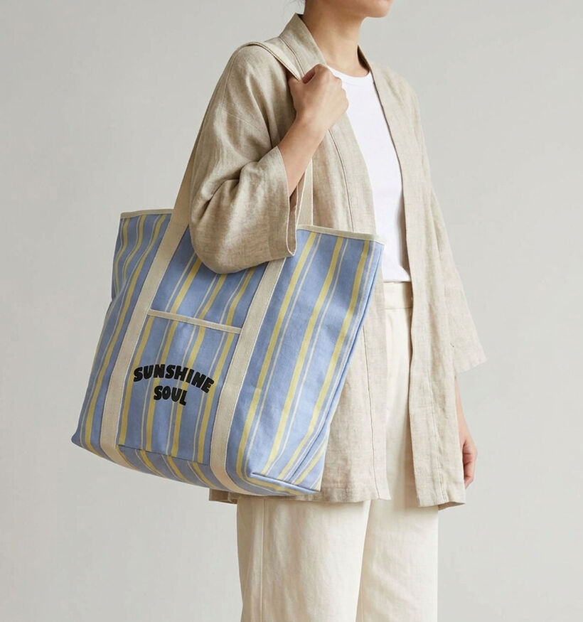 Pieces Panna Cabas en Bleu/Jaune pour femmes (374924)