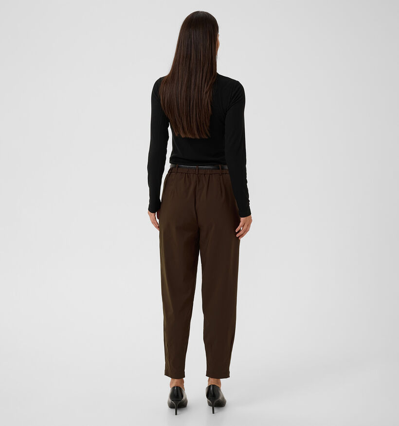 Culture Jamie Donkerbruine Geklede Broek voor dames (380492)