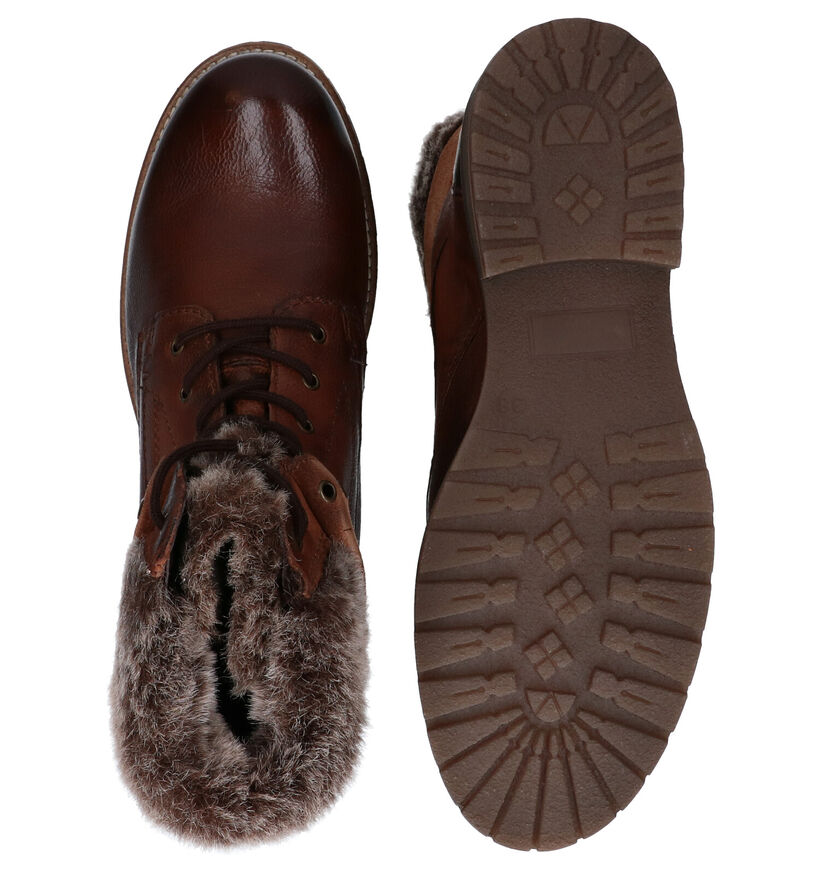Via Limone Boots à lacets en Brun foncé en cuir (278670)