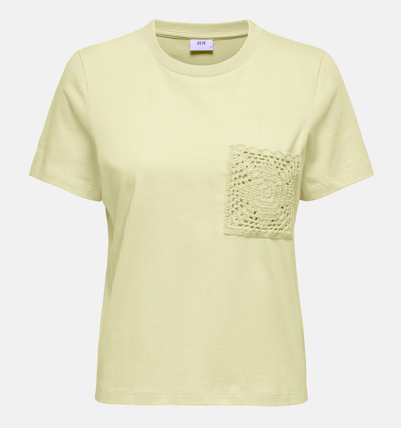 JDY Selma Crochet Pocket T-shirt en Jaune pour femmes (370070)