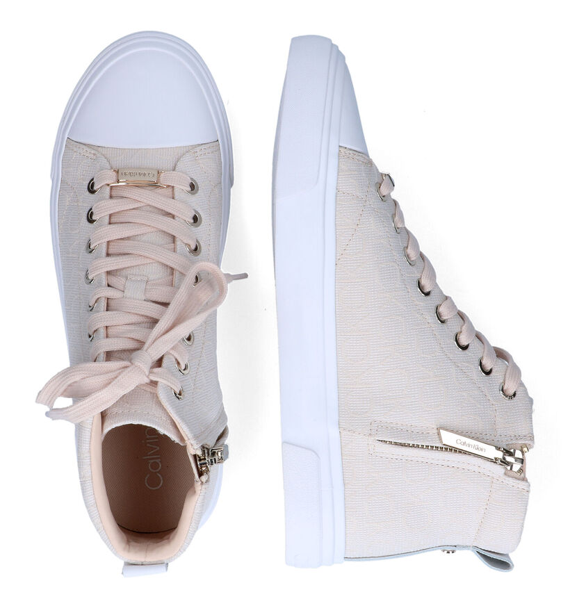 Calvin Klein Vulcanized Beige Sneakers in stof (310788)