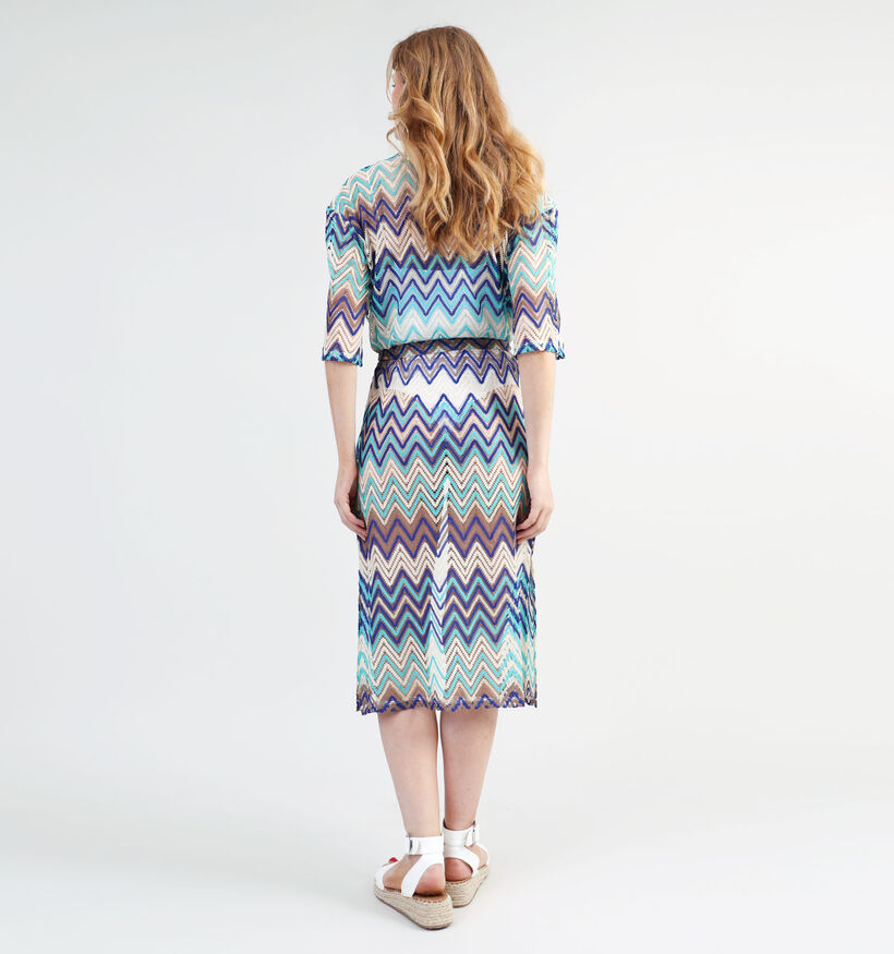 Vila Misso Kimono Cardigan crochet en Bleu (330967)
