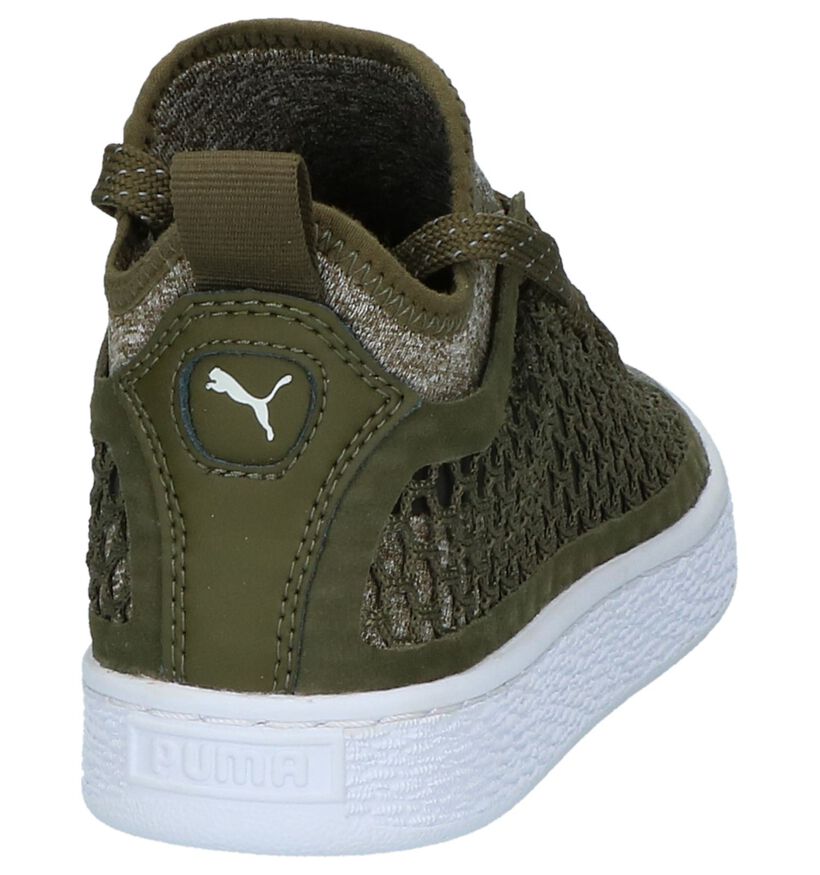 Puma Basket Classic Baskets hautes en Vert kaki en textile (199544)