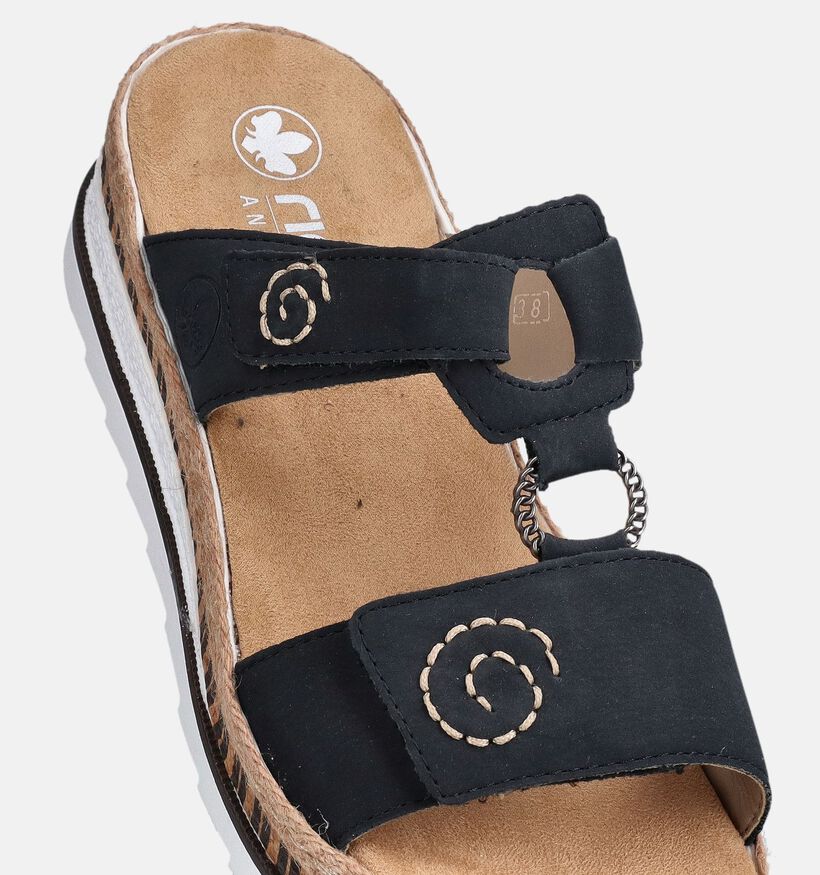 Rieker Blauwe Slippers met Sleehak voor dames (370404)