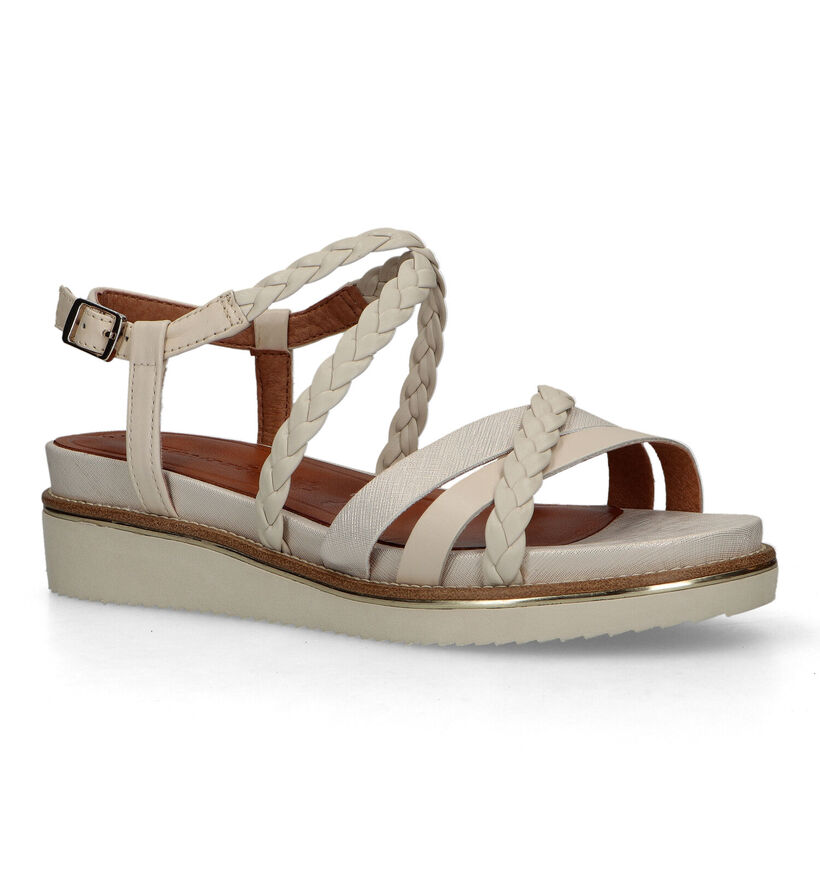 Tamaris Sandales avec talon compensé en Beige pour femmes (322286)