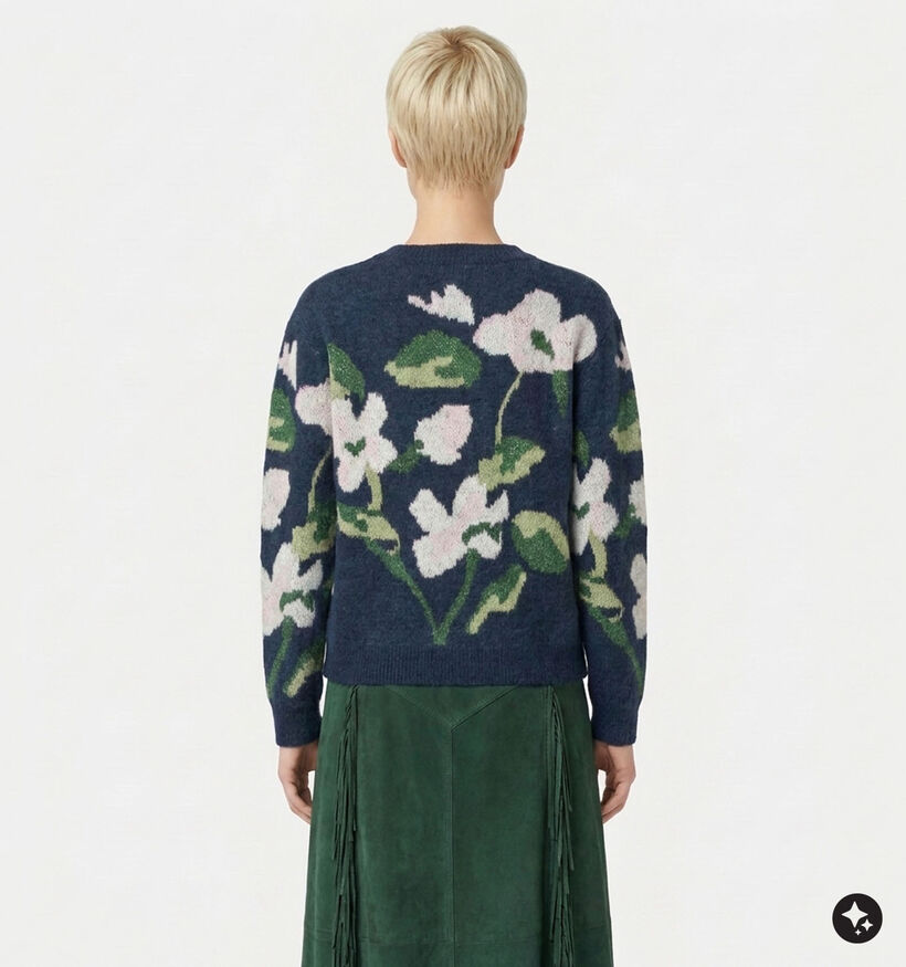 The Korner Fleurs Gilet en Bleu pour femmes (382179)