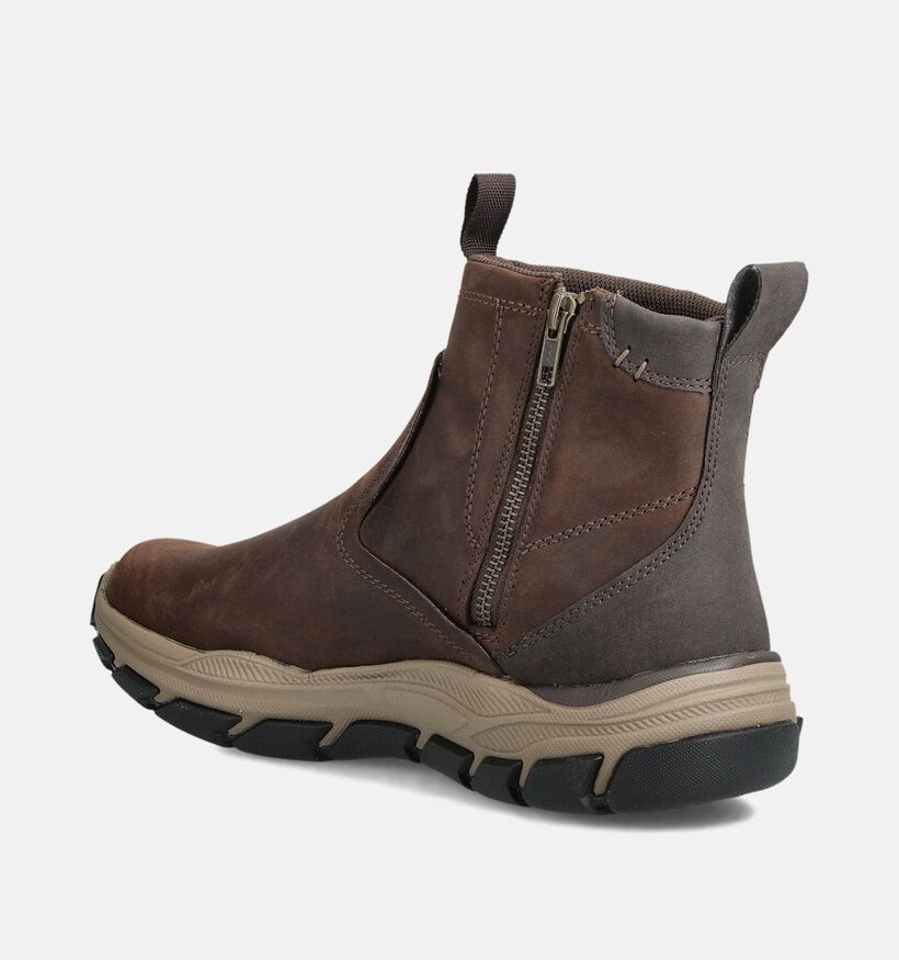 Skechers Respected Evans Donkerbruine Boots Chelsea voor heren (378006)