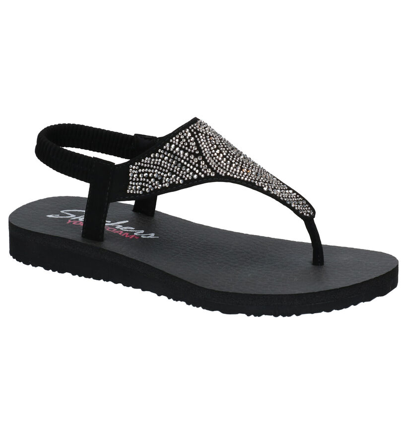 Skechers Yoga Foam Zwarte Sandalen in kunstleer (272696)