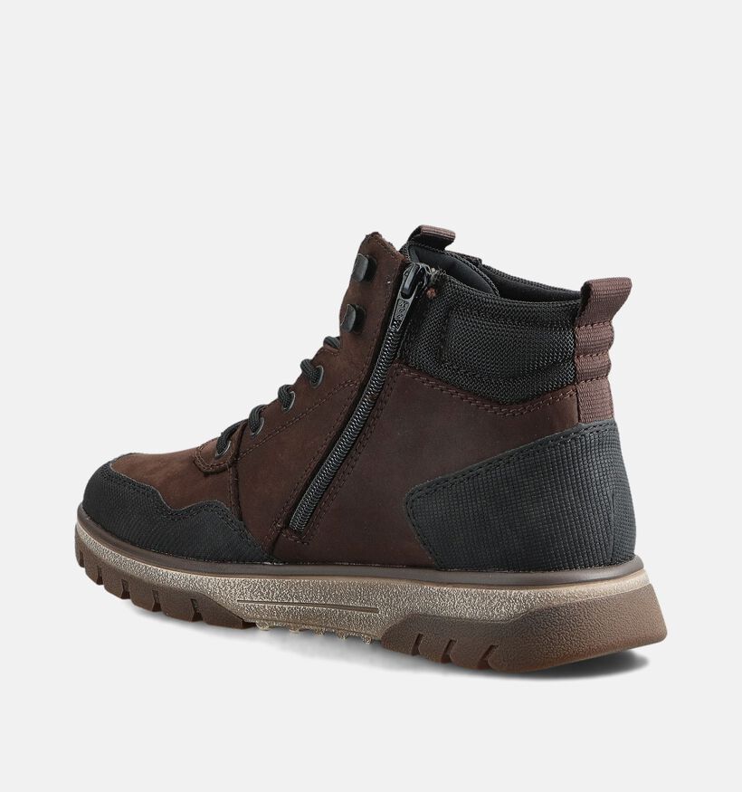 Rieker Donkerbruine Hoge Sneakers voor heren (363515) - geschikt voor steunzolen