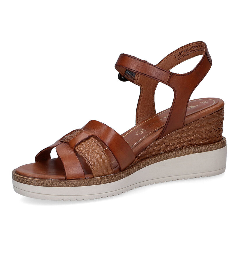 Tamaris Cognac Sandalen in leer (307598)