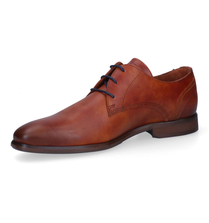 Van Lier Cognac Geklede Veterschoenen voor heren (307835) - geschikt voor steunzolen