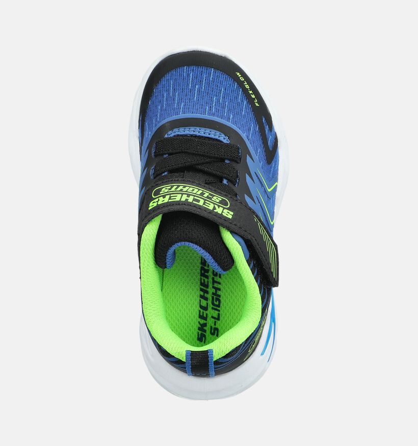 Skechers Flex Glow Ultra Baskets basses en Bleu/Fluo pour gar&ccedil;ons, filles (375727)