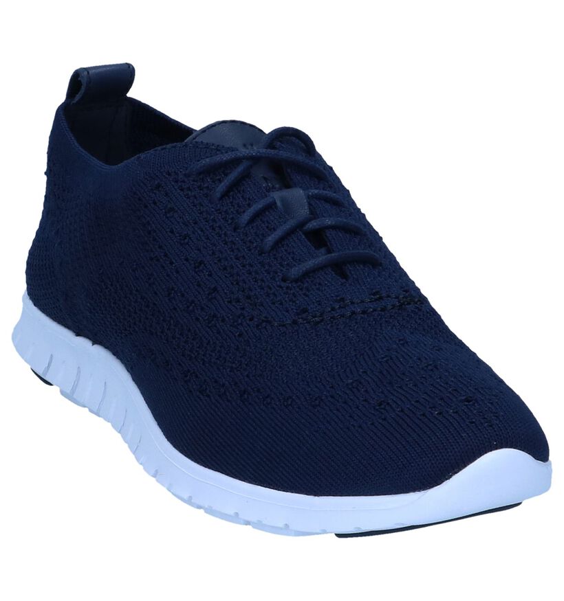 Donkerblauwe Veterschoenen Cole Haan Zerogrand in stof (240402)