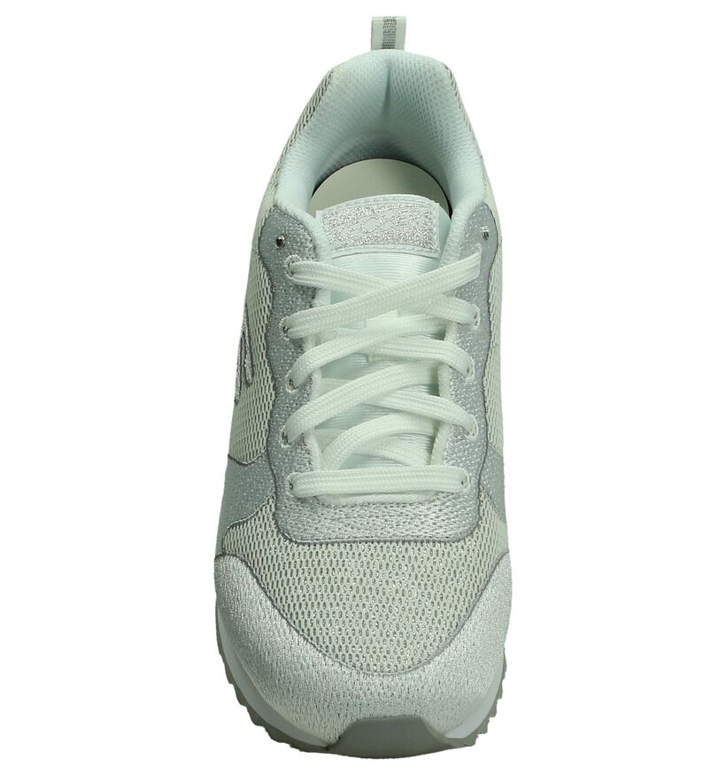 Witte Skechers Sneakers met Zilver Detals, , pdp