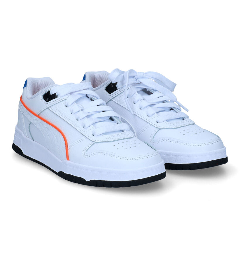 Puma RBD Game Baskets en Blanc pour garçons (311261) - pour semelles orthopédiques