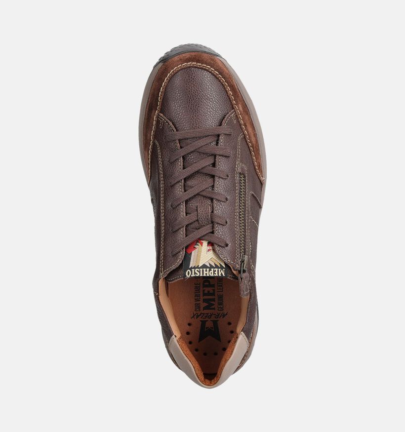 Mephisto Sacco Velsport Bruine Rits-veterschoenen voor heren (362836) - geschikt voor steunzolen