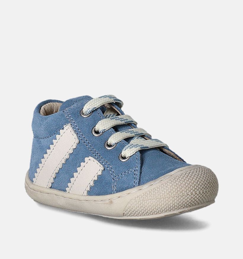 Naturino Macks 2 Suede Blauwe Babyschoenen voor jongens (359958) - geschikt voor steunzolen