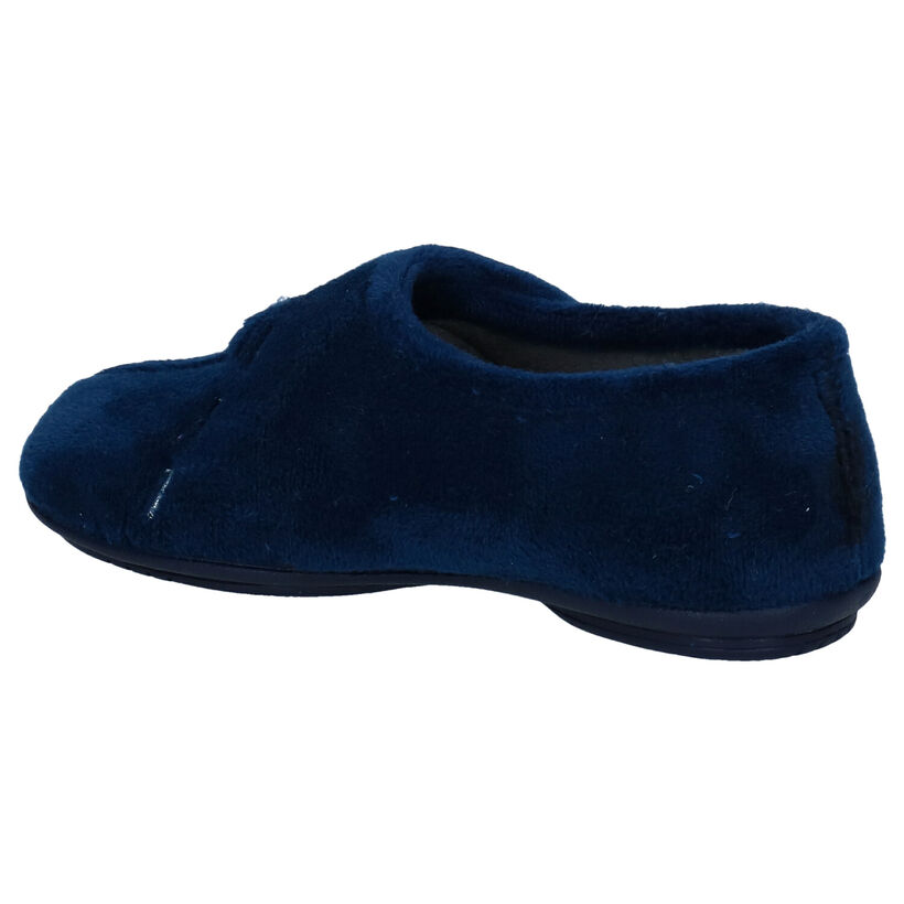 Milo & Mila Blauwe Pantoffels in stof (283926)