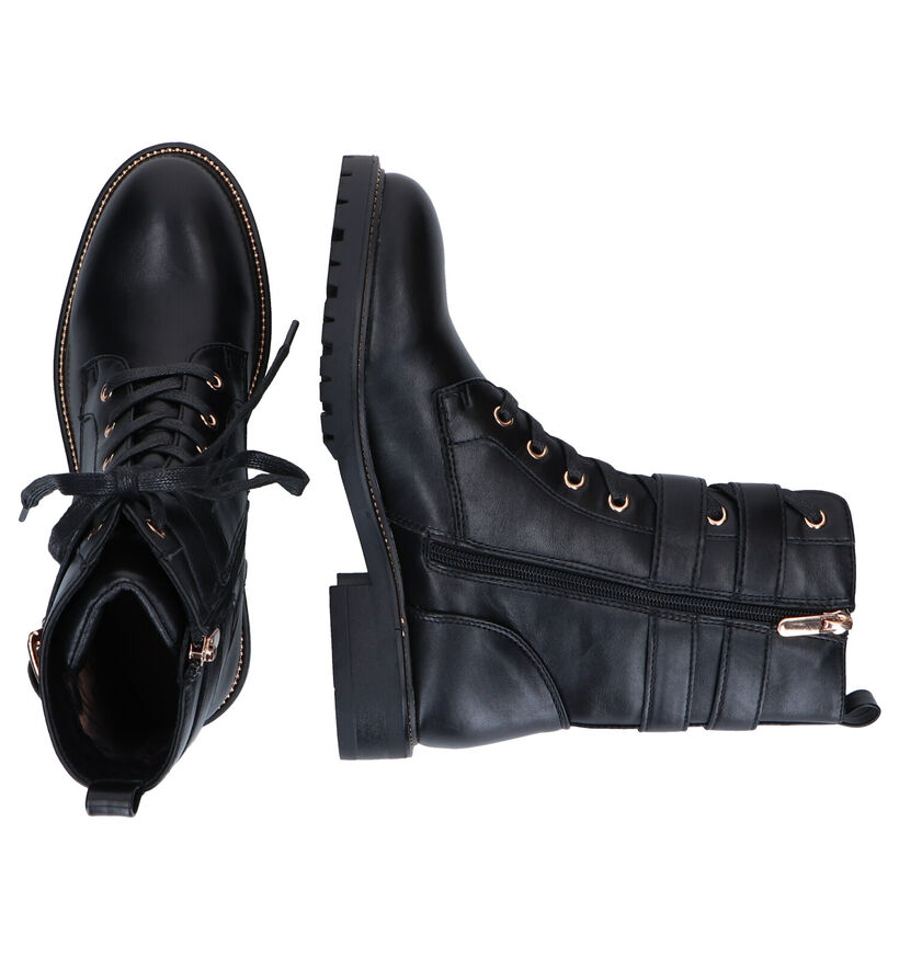 Poelman Boots à lacets en Noir en simili cuir (300336)