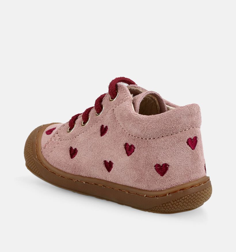 Naturino Cocoon Roze hartjes Boots met Veter voor meisjes (380191) - geschikt voor steunzolen
