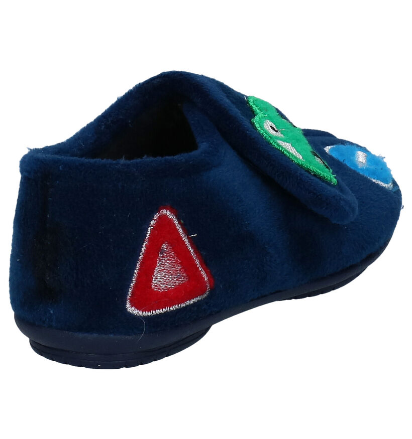 Milo & Mila Blauwe Pantoffels in stof (283926)