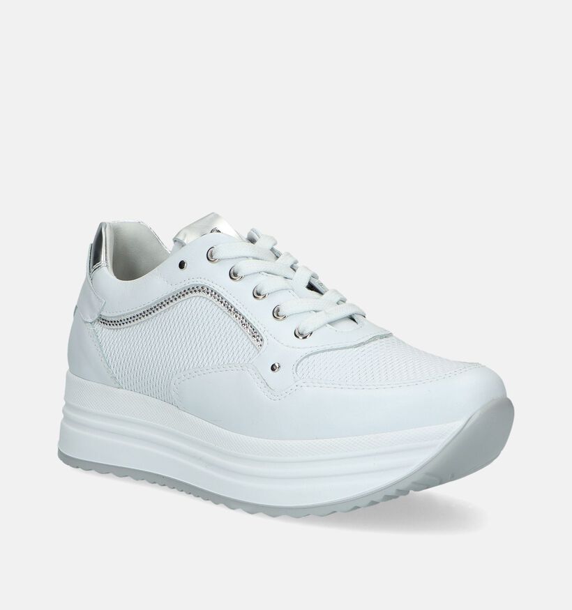 NeroGiardini Witte Sneakers voor dames (337157) - geschikt voor steunzolen